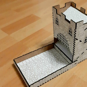 Castle Dice Tower SVG DXF Ai Lightburn Easy to laser cut Art svg Patterns svg dice tower svg Games svg Boardgame svg image 3