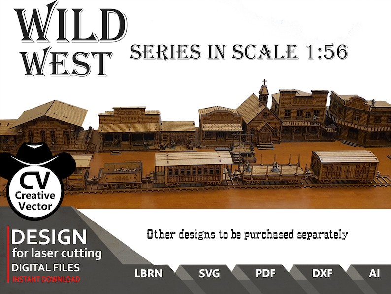 Wild West General Store project for laser cutting xtool lightburn files for laser