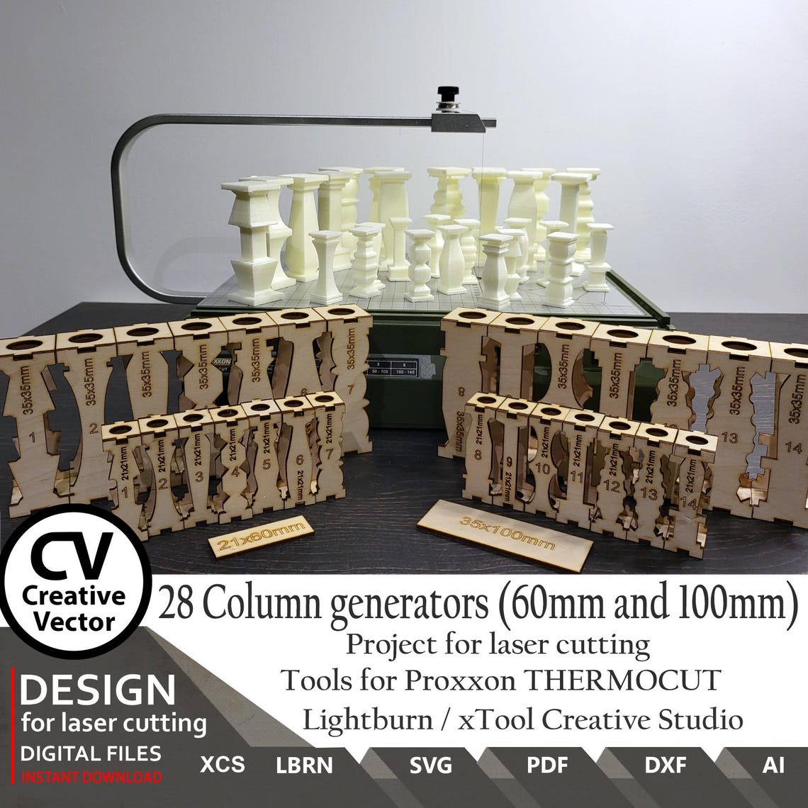 Column Tools Tool for Proxxon FILES for Laser Cutting in Total 42 Columns Generator ...