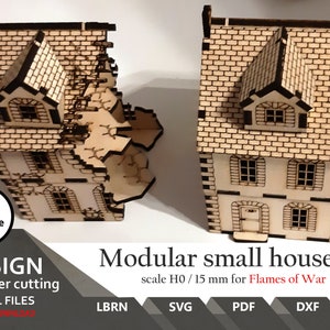 Modular Normandy House Files for laser cut: 1/87 H0, 1/72 Scale (Digital Files)