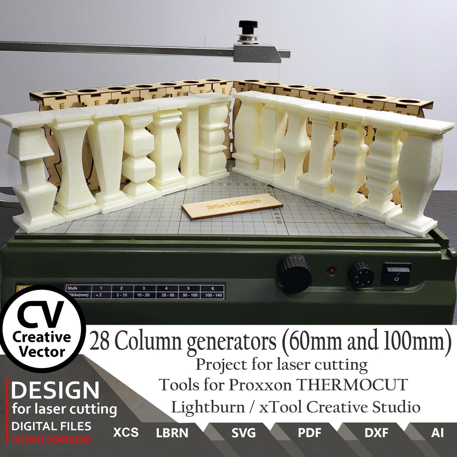 Tool for Proxxon FILES for Laser Cutting in Total 42 Columns Generator ...