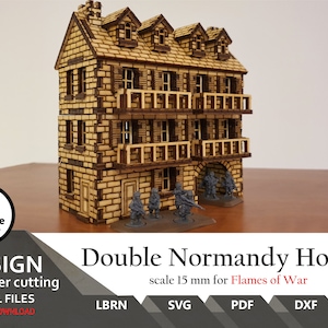 Files for laser cut  Normandy House: 15mm scale Wargaming Terrain (Digital Files)