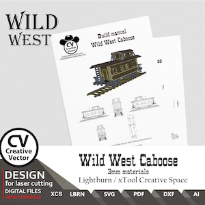 Wild West Caboose Wagon + Rails Files for Laser Cut (SVG, XCS, DXF) - Etsy