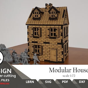 SVG | DXF | Ich | Maßstab 1:72 | Modul-Hauswaage 1_72 | Lichtbrand | K40 Dateien Easy Laser Cut | Diorama | Wargaming Modell | Laser-Dateien