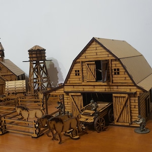 Wild West Barn Ranch FILES for Laser Cut SVG Dxf Xcs Lightburn - Etsy