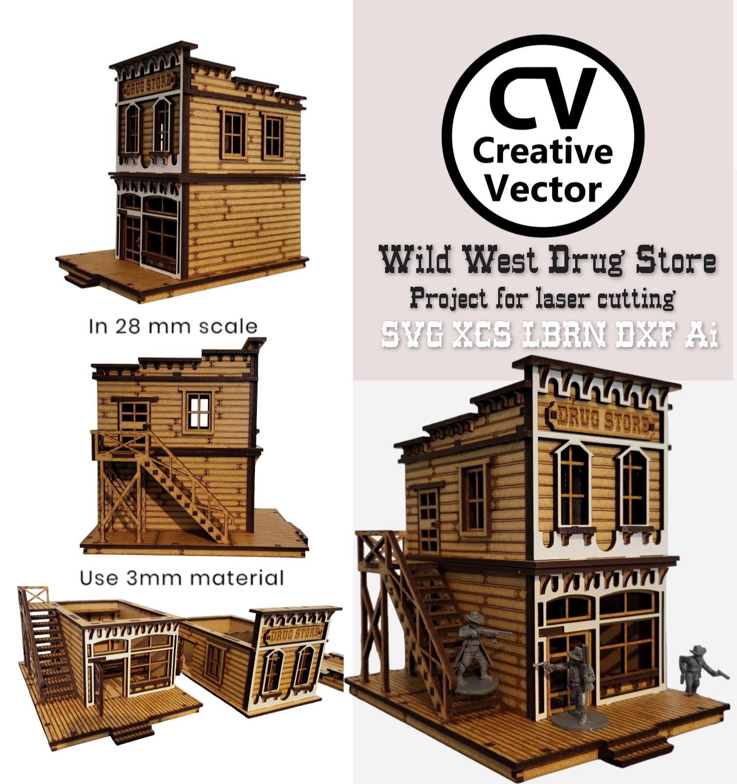 Wild West Drug Store FILES for Laser Cut SVG Dxf XCS Lightburn Xtool - Etsy