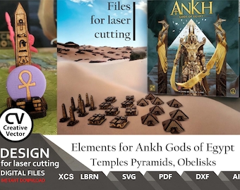 Files for laser cut Ankh Gods of Egypt  Temples, Pyramids, Obelisks (SVG, LBRN, XCS)