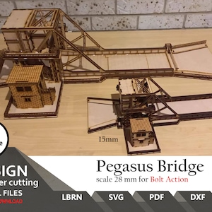 Pegasus Bridge Laser Cut File: 28mm Scale Wargaming Terrain (SVG, PDF, DXF)