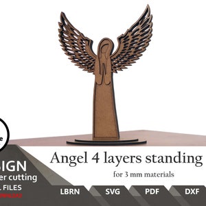 Files for laser cut  Angel: 4 Layer SVG File for Lightburn (Digital Download)