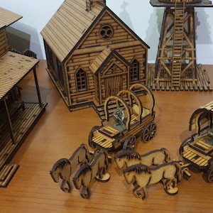 Wild West Wagon Files for Laser Cut : 3D Miniatures (digital Download ...