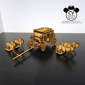 Laser Cut Files - Wild West Stagecoach SVG | XCS | Dxf | Ready for ...