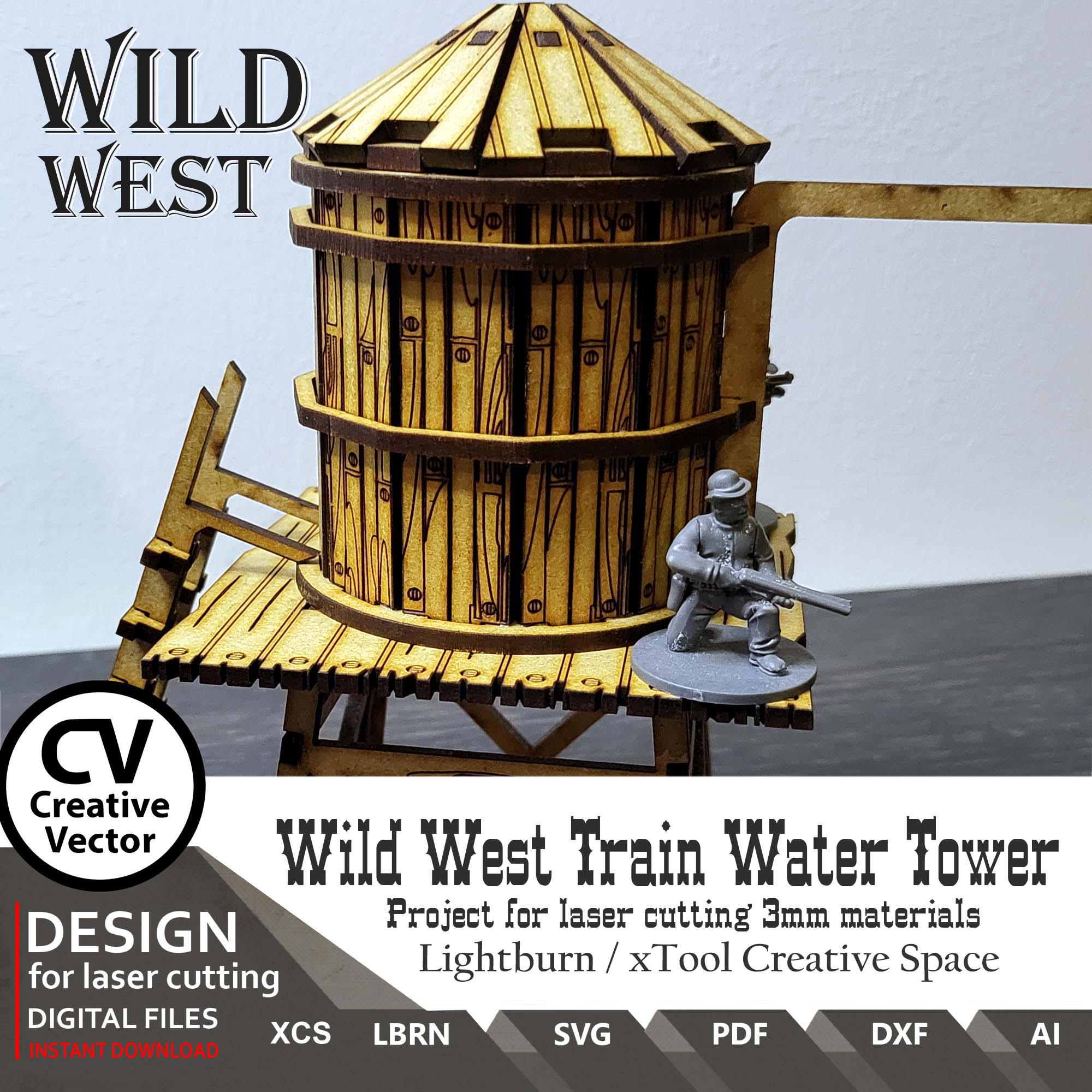 Wild West Train Water Tower Files for Laser Cut: 28mm Scale (digital ...