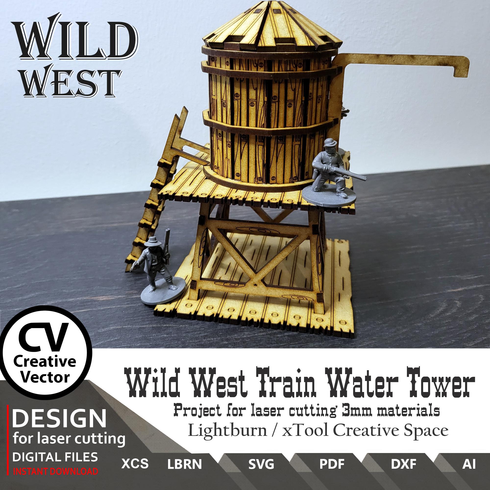Wild West Train Water Tower Files for Laser Cut: 28mm Scale (digital ...