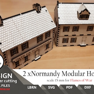 Modular House Laser Cut Files: Wargame Scenery, 1/87 & 1/72 Scale (Digital Download)