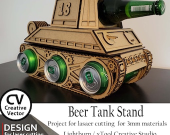 Beer Tank Holder Files for laser cut SVG, DXF XCS,  Lightburn xtool Gift (Digital Download)