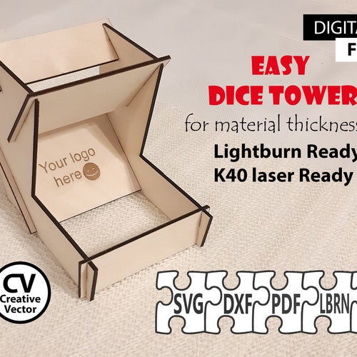 Laser Cut SVG Dice Tower Vector Dice Tower File Etsy