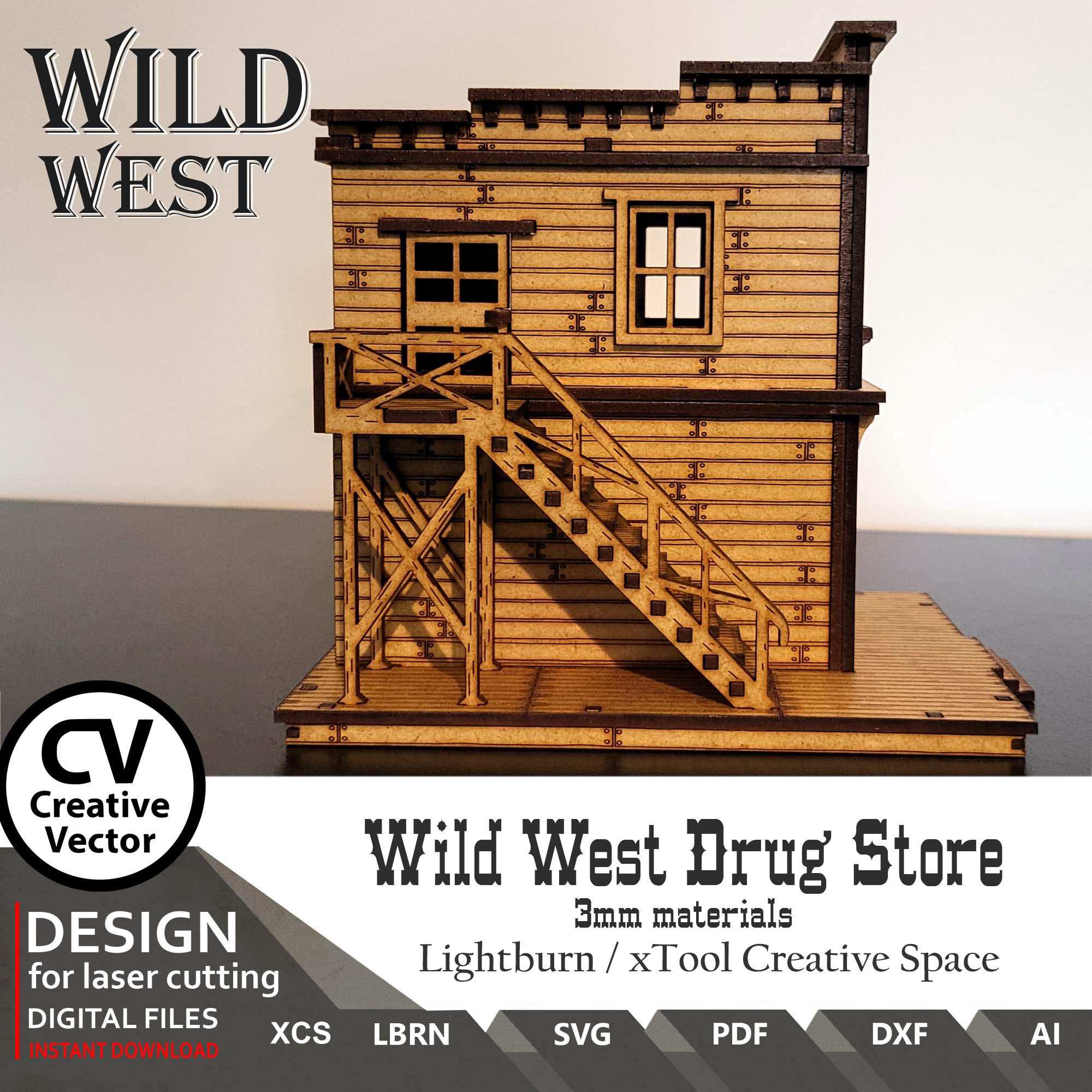 Wild West Drug Store FILES for Laser Cut SVG Dxf XCS Lightburn Xtool - Etsy