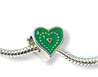 Green Christmas Monster Heart Charm
