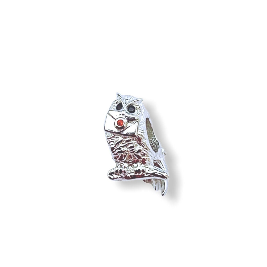 S925 Silver Wizard letter Owl Charm
