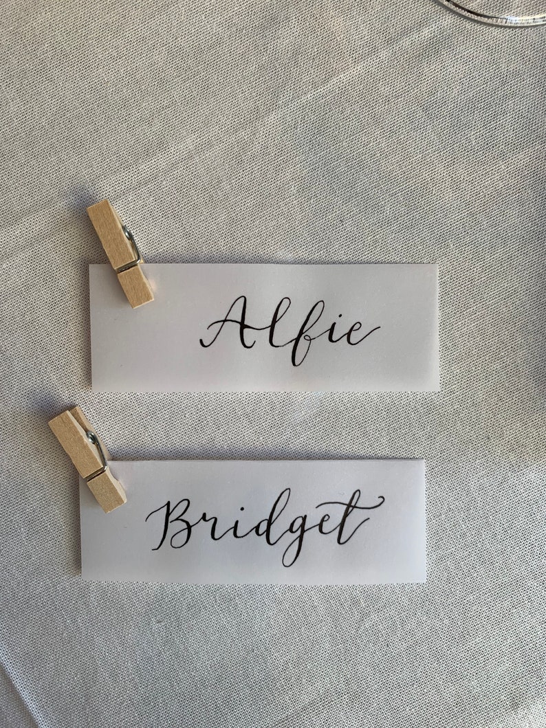 Calligraphy Place Names / Name Tags Vellum Etsy