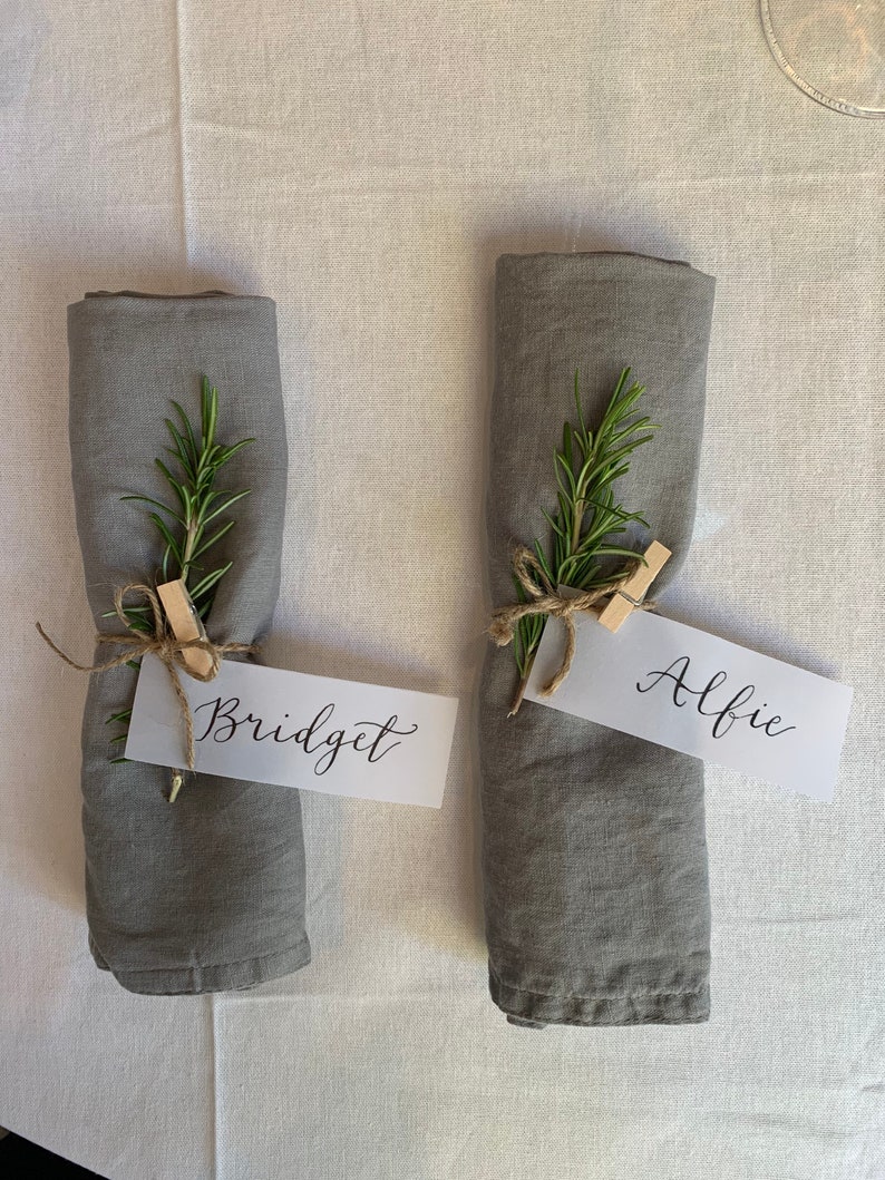 Calligraphy Place Names / Name Tags Vellum Etsy