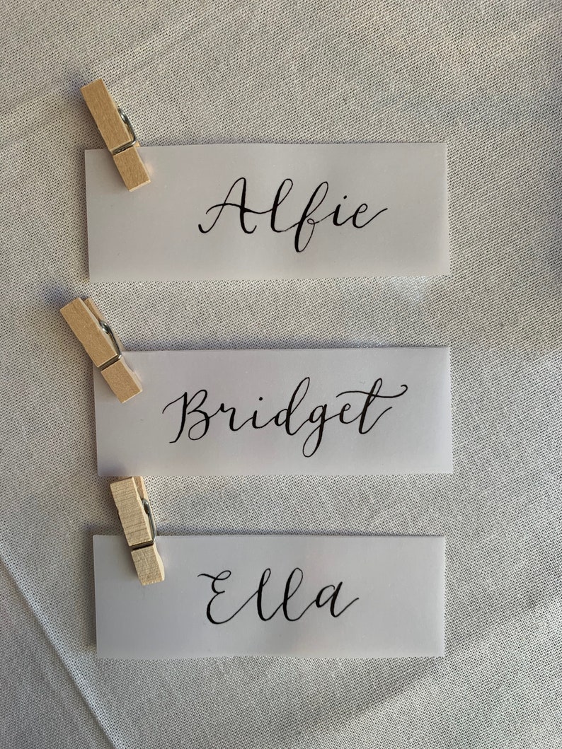 Calligraphy Place Names / Name Tags Vellum Etsy