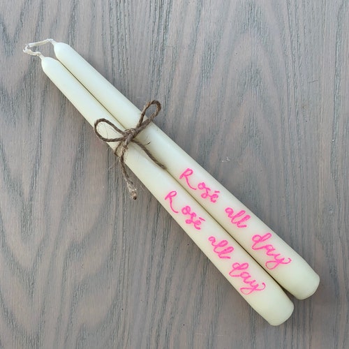 Hand Painted Gold Heart Taper Candles Etsy