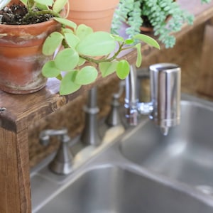 5.5&quot; depth Sink Shelf | Wood Kitchen Shelf | Kitchen Organizer | Over Sink Shelf | Farmhouse | Kitchen Space Saver | Countertop Shelf | Gift