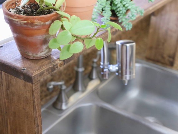 Sink Shelf Wood Kitchen Shelf Kitchen Organizer Over Sink Shelf Farmhouse  Kitchen Space Saver Countertop Shelf Gift 