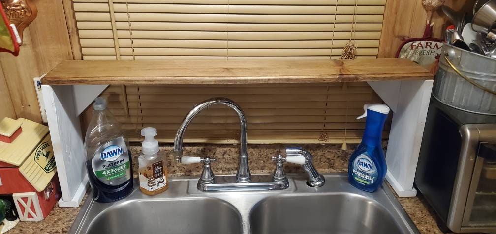 Sink Shelf Wood Kitchen Shelf Kitchen Organizer Over Sink Shelf Farmhouse  Kitchen Space Saver Countertop Shelf Mother's Day 