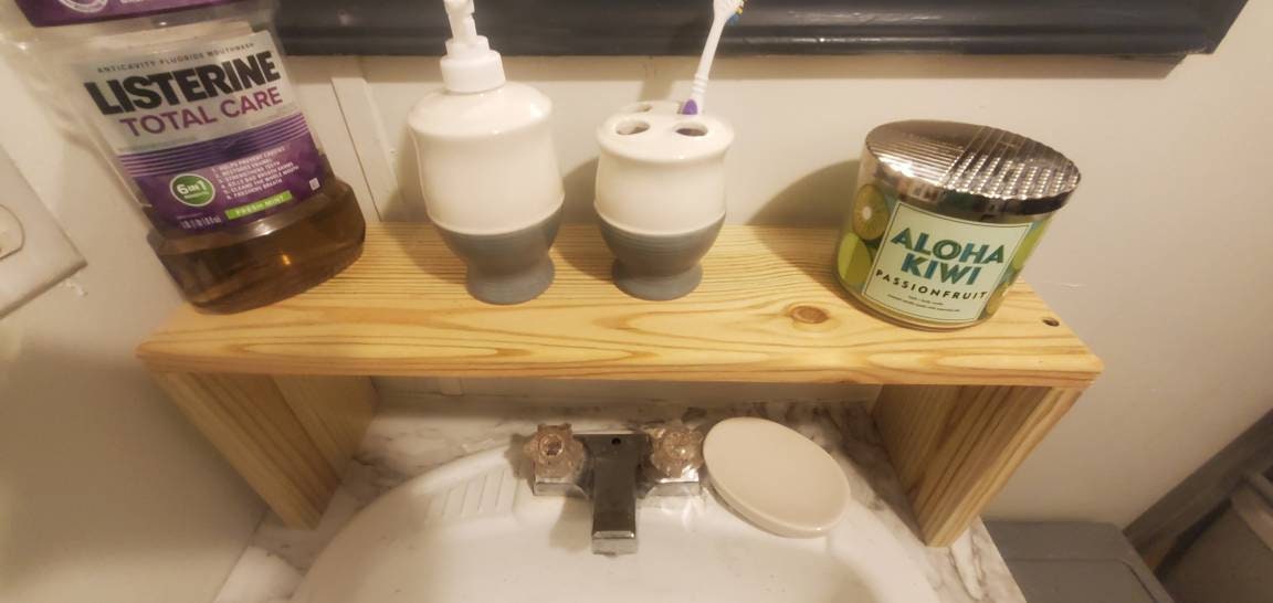 Wood Shelf Bathroom Organizer Over the Sink Shelf Space - Etsy