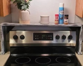 5.5" depth Stove Top Rack | Stove Spice Rack | Over The Stove Shelf | Countertop Shelf | Space Saver |  | Wooden Spice Shelf | Gift