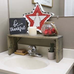 5.5&quot; depth Bathroom organizer | Over the sink shelf | Space saving Shelf | Countertop Shelf |Plant Shelf | Gift | Bathroom Sink Shelf | Wood