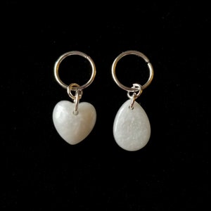 Handmade White Pearlescent Charms for a Collar or Other Accessory – Small (2 Pack)