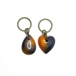 Handmade Shimmery Black and Orange Charms for a Collar or Other Accessory – Small (2 Pack)