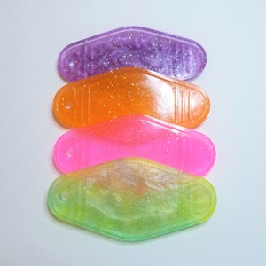 Simple Syrup Single Color Shimmery Hotel Style Resin Keychains
