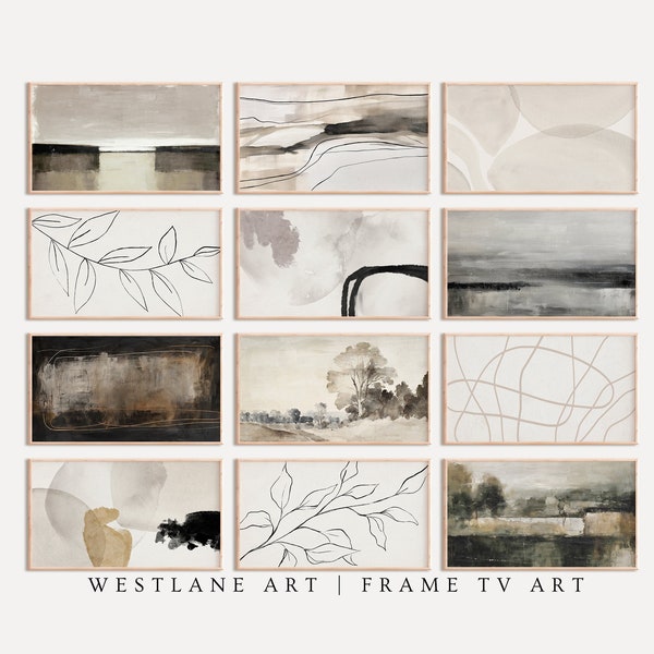 Samsung Frame Tv Art SET | Abstract Neutral Modern Art | INSTANT DOWNLOAD Modern Farmhouse Decor Digital Art S10