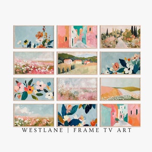 Samsung Frame TV Art Bundle SET Modern Summer Art | Bright Pink INSTANT Download Modern Decor Digital Art S12
