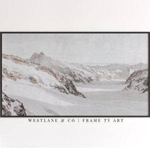Samsung Frame TV Art Winter Scenery Mountain Landscape Painting | Holiday Christmas | DIGITAL TV File