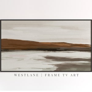 Samsung Frame TV Art Neutral Landscape Painting | Coastal Modern Farmhouse DIGITAL TV Download TV65