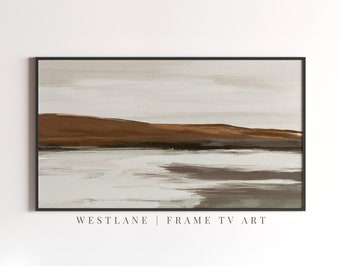Samsung Frame TV Art Neutral Landscape Painting | Coastal Modern Farmhouse DIGITAL TV Download TV65