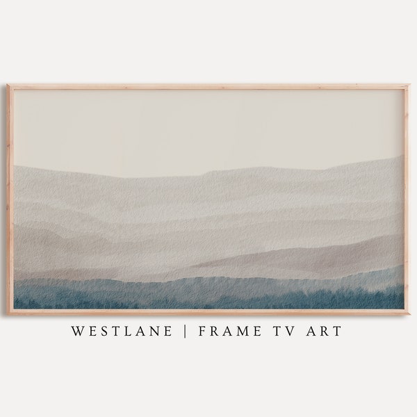 Modern Landscape Frame TV Art Blue Abstract | Contemporary DIGITAL TV Download