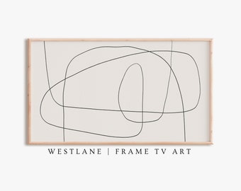 Modern Neutral Samsung Frame TV Art | Minimalist Line Drawing | DIGITAL TV162