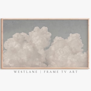 Samsung Frame TV Art Soft Blue Cloud Painting | Country Farmhouse Decor | DIGITAL TV Download TV87