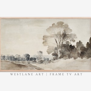 柔らかな落ち着いた水彩画の風景画フレーム TV アート 絵画 | アート TV デコレーション デジタル ダウンロード TV361