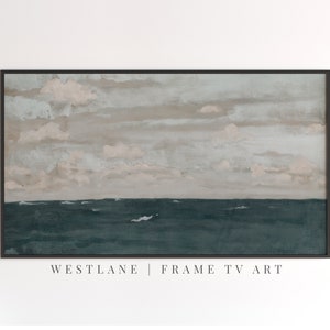 Samsung Frame TV Art Vintage Moody Coastal Painting | Ocean Scene | DIGITAL TV Download