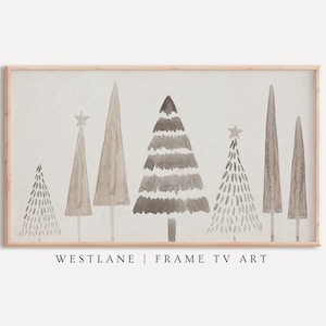 Neutral Winter Trees Samsung Frame TV Art | Scandi Holiday DIGITAL Download TVC47