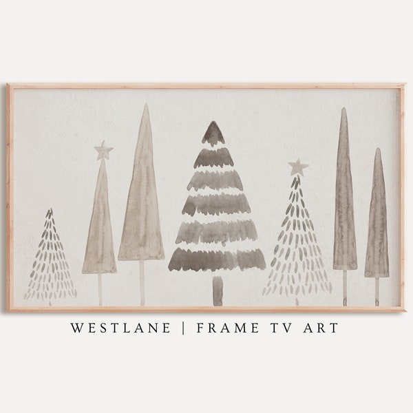 Neutral Winter Trees Samsung Frame TV Art | Scandi Holiday DIGITAL Download TVC47