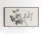 Frame TV Art Vintage Botanical Sketch Neutral Antique Drawing DIGITAL File