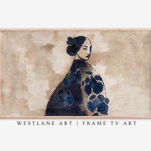 Portrait peinture abstraite moderne | Cadre pour portrait de femme pour télévision ART | Décoration de salon NUMÉRIQUE Télécharger TV383